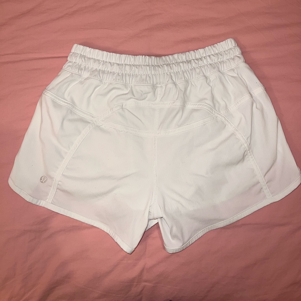 White lulu lemon hotty hot shorts